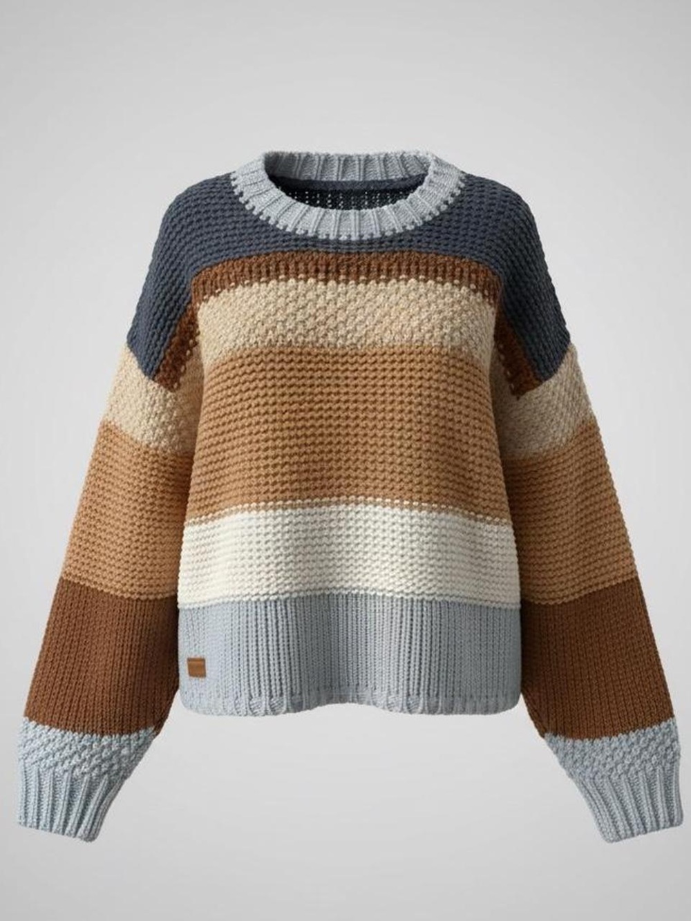 Simply Southern striped cropped oversized chunky knit sweater